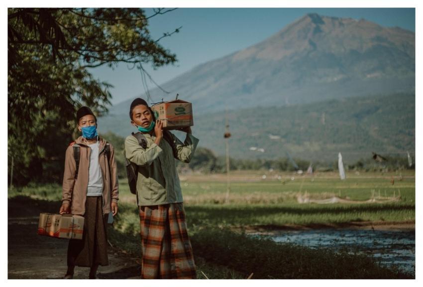Students Boys Rural Walking