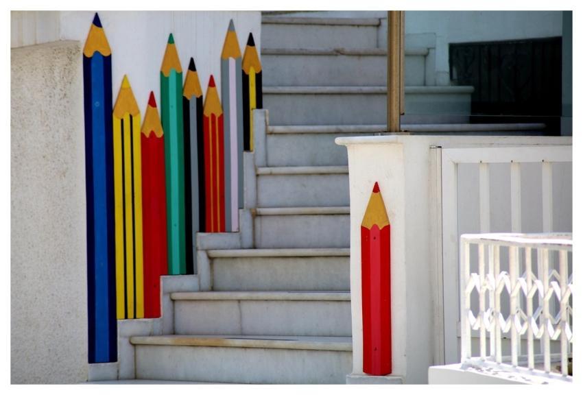 Street Art Wall Colored Pencils Greece