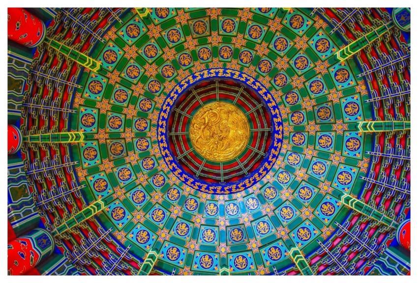 Temple Abstract Ceiling Chinese