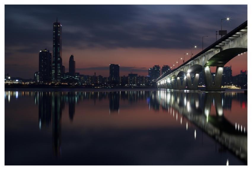 Han River Night View Seoul Bridge