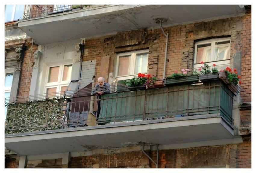 Building Old Balcony Red Bricks