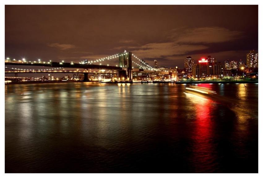 Night Bridge New York Lights