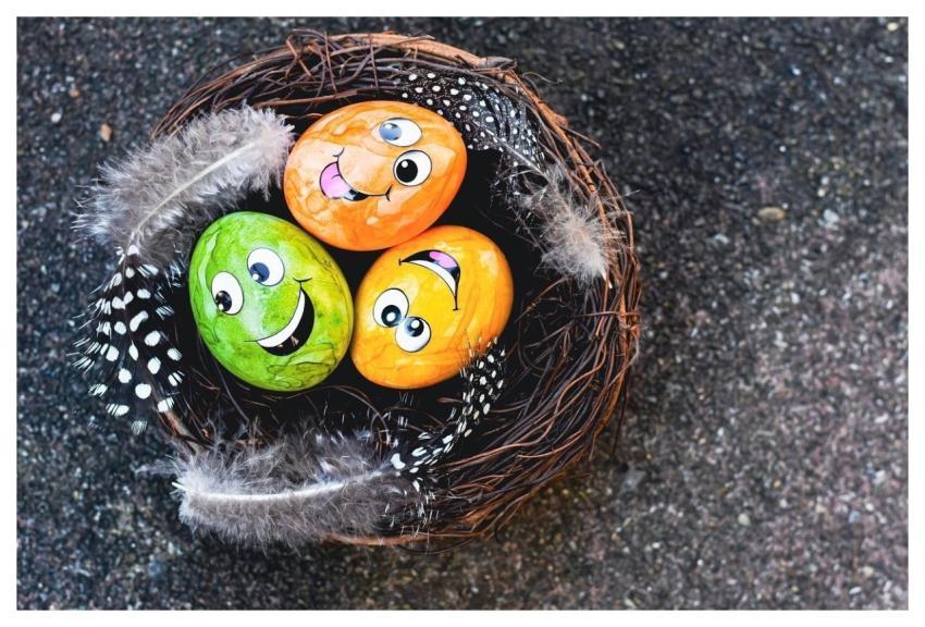 Colorful Eggs Eggs With Faces Easter Eggs Easter
