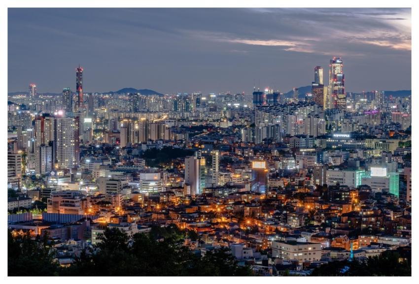 City Buildings Night View Seoul