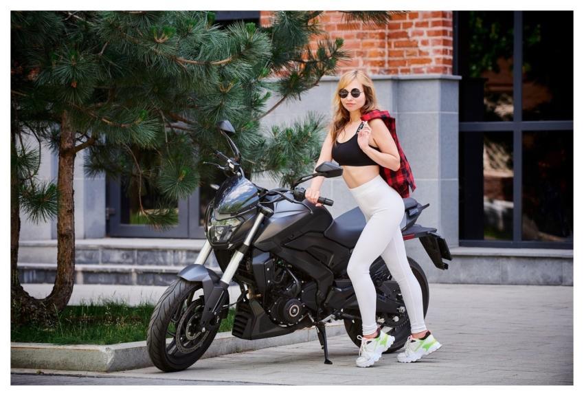 Motorbike Woman Model Pose