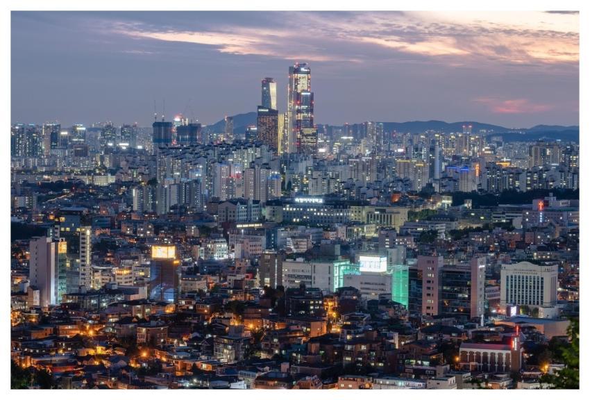 City Buildings Night View Seoul