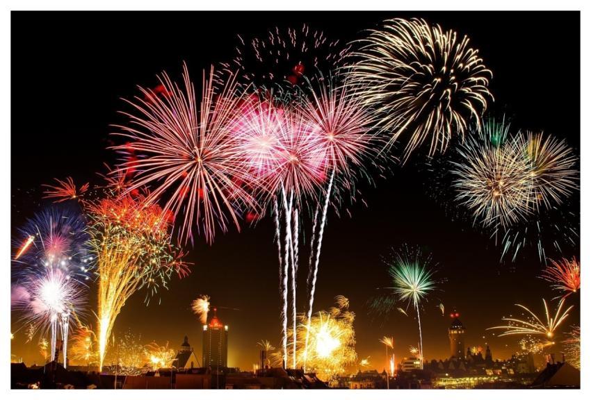 New Year's Eve Fireworks Night Sky City