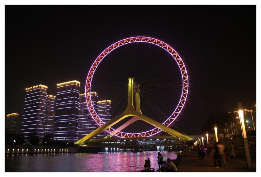 Ferris Wheel Tianjin The Night Sky Night