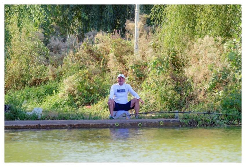 Man Elderly Cap Fishing