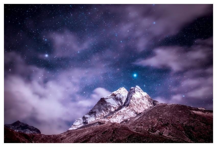 Himalayas Mountains Stars Sky