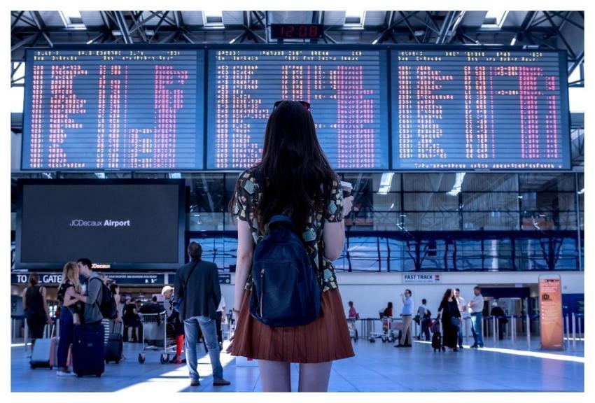 Airport Woman Flight Boarding