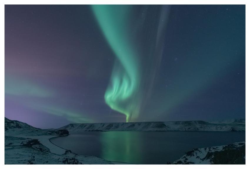 Aurora Borealis Lake Snow Aurora