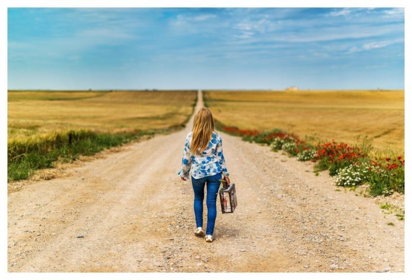 Suitcase Girl Leaving Child