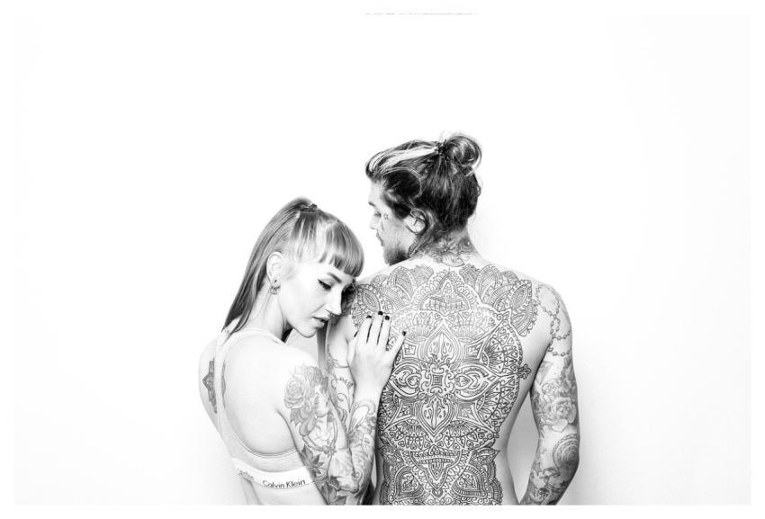 Tattoos Couple Portrait Lovers
