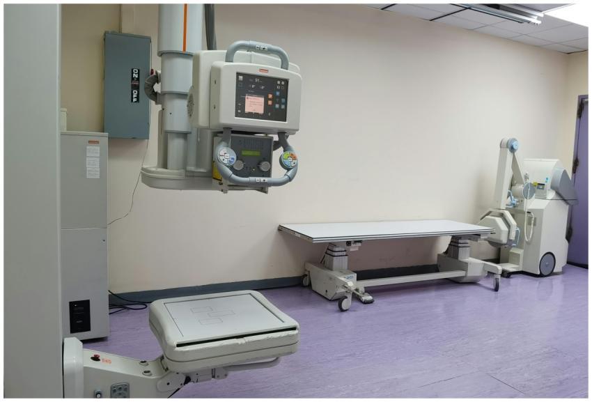 Clinical setting with X-ray machines and examinati