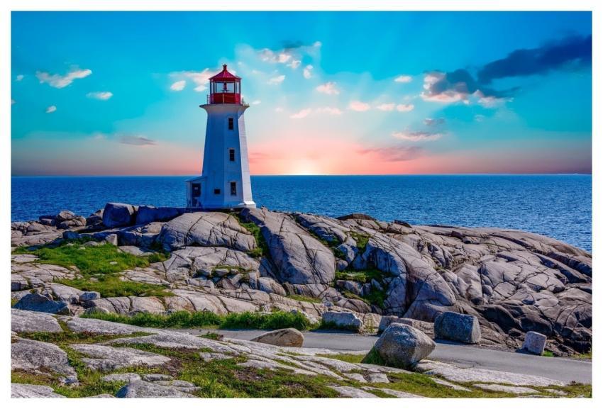 Landscape Lighthouse Peggy's Cove Nova Scotia
