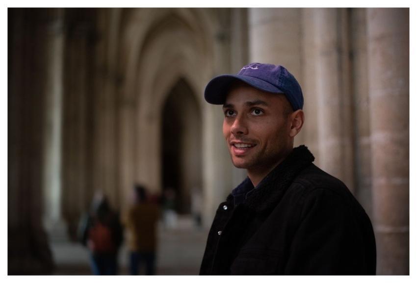 Young Man Building Admiration Architecture