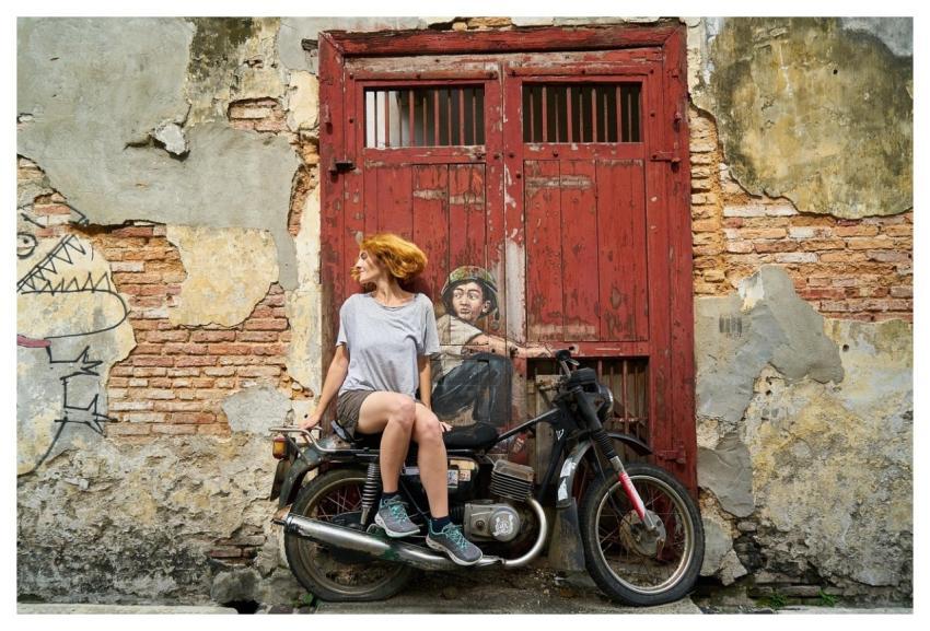 Motorcycles Woman Graffiti Art