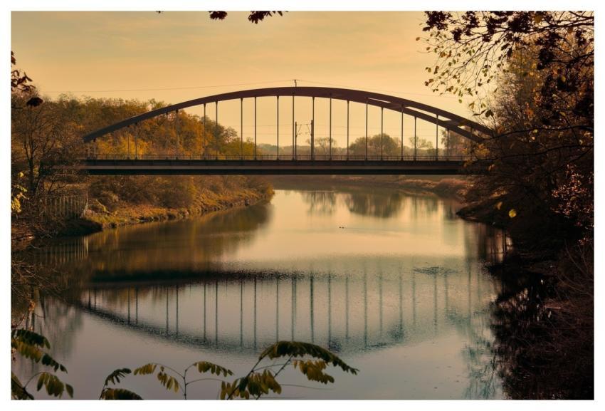 Bridge Railroad Bridge Nature Channel