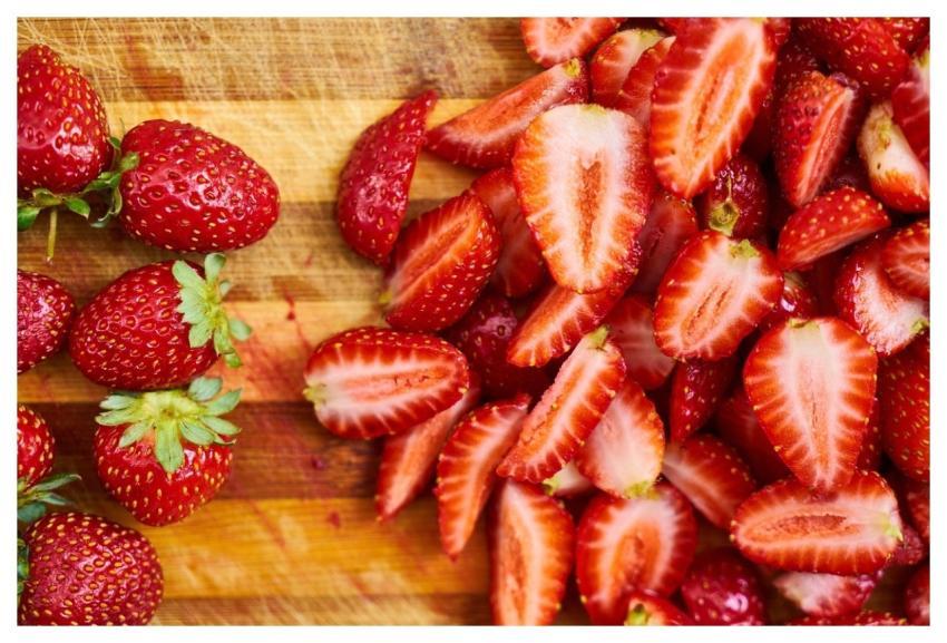 Strawberries Red Sliced Fruits