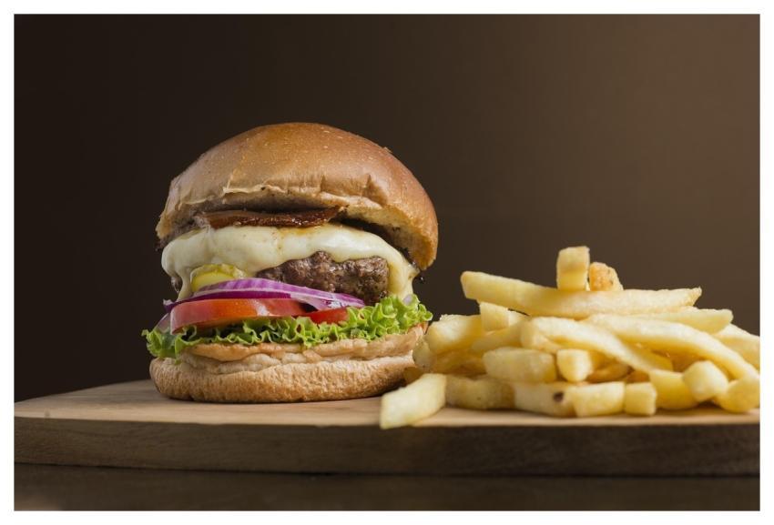 Hamburger Snack French Fries Brown