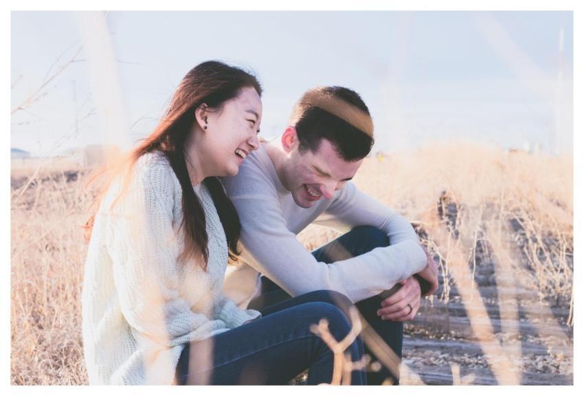 Couple Happy Laughing Lovers