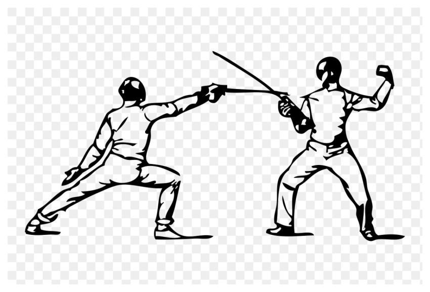 Fencing png, vintage sport illustration