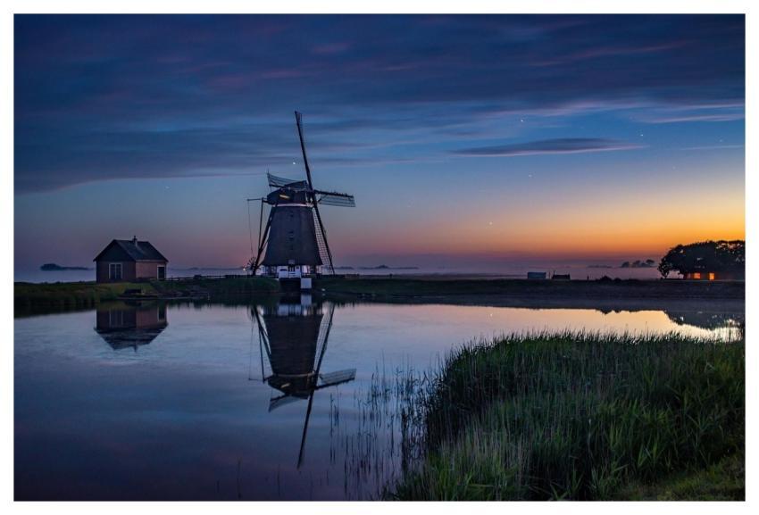 Windmill Night Heaven Sunset