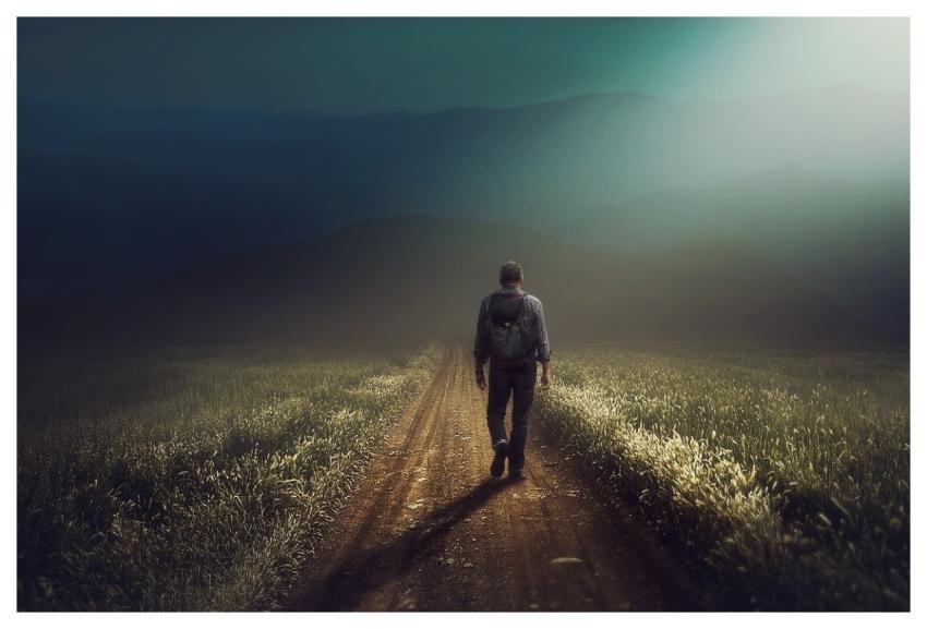 Man Poster Land Blue