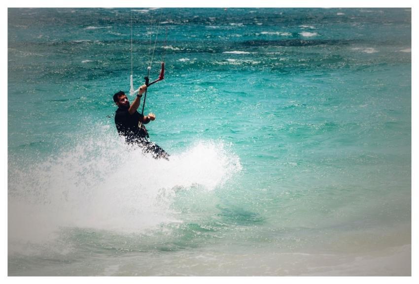 Man Adventure Kite Surfing Nature