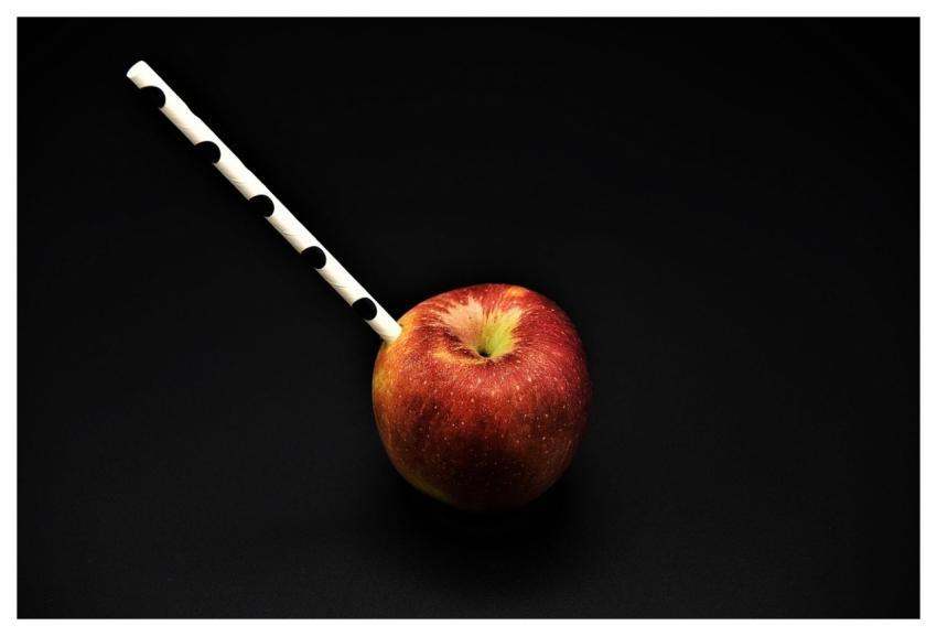 Drinking Straw Apple Fruit Health