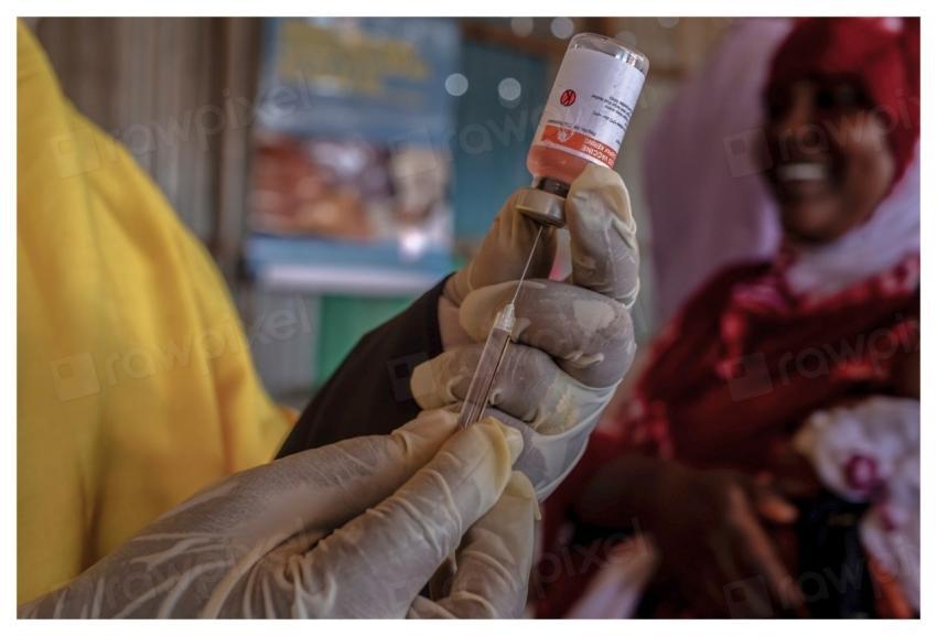 A health worker prepares an