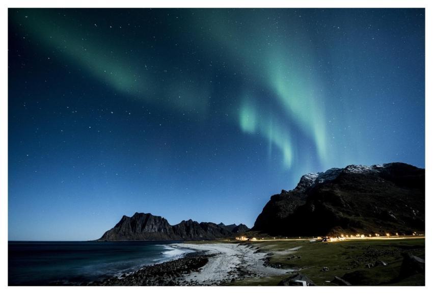 Aurora Borealis Norway Night Beach