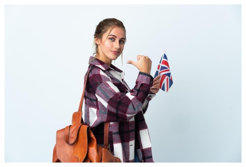 Woman English Flag Student Confident
