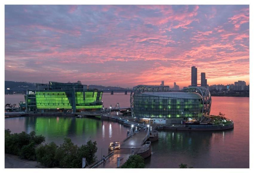 Han River Seoul Glow Night Sky