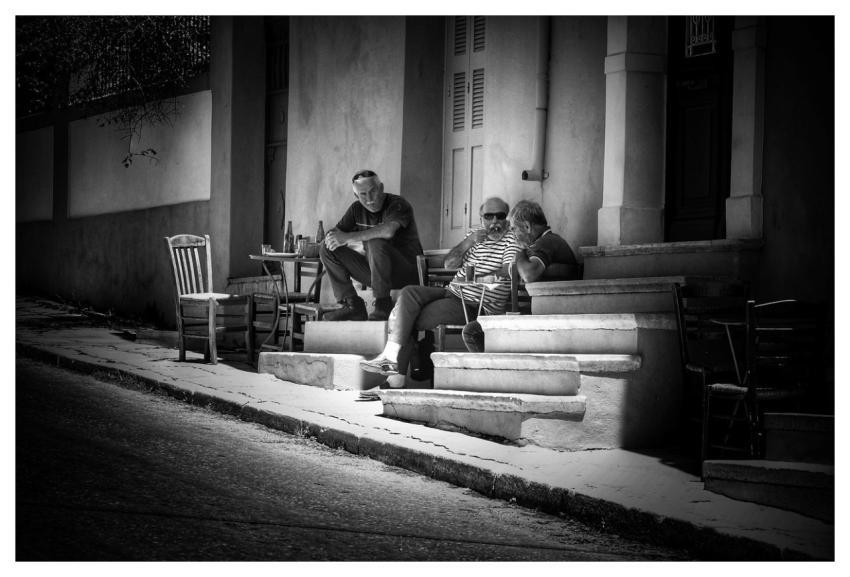 Street Cafe Greece Men Friendship