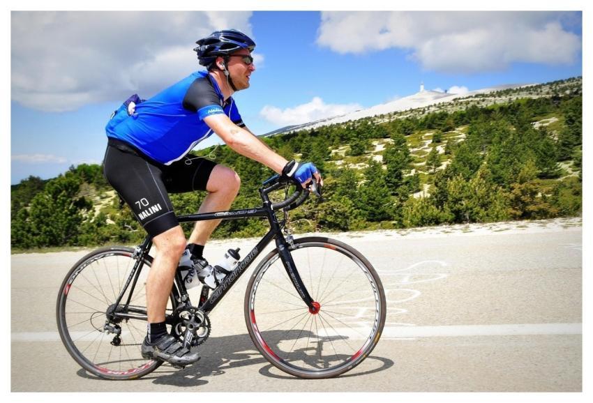 Cyclist Cycling Mont Ventoux Ascent