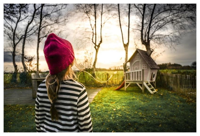 Girl Childhood Garden Backyard