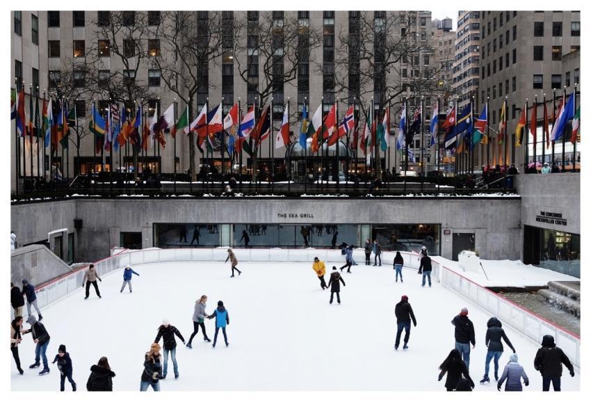People Crowd Ice Skating Sport