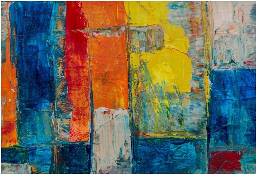 Colorful abstract expressionism painting with vibr