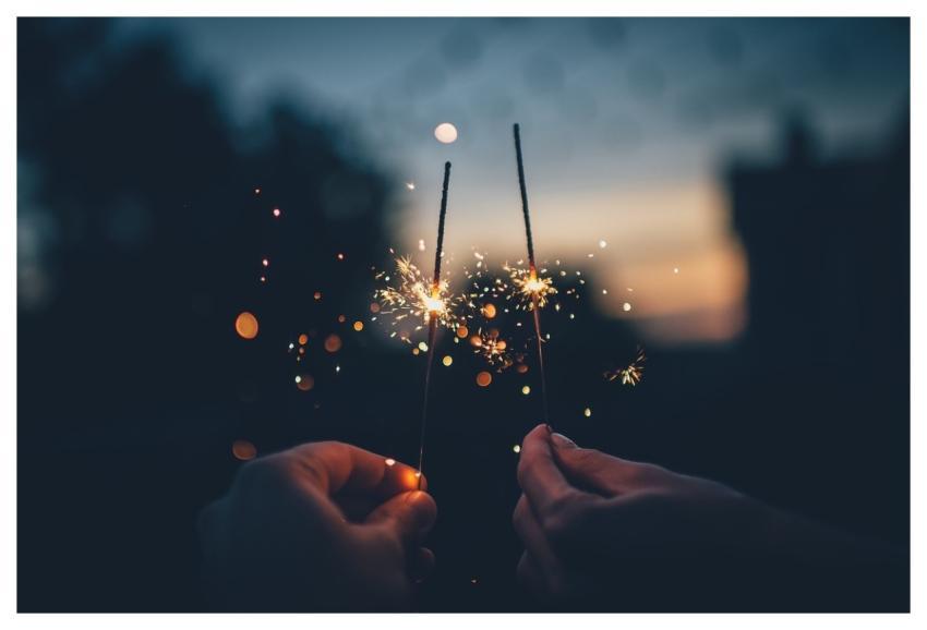 New Year's Eve Dark Fireworks Hands