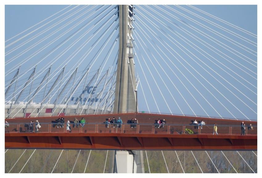 People Sitting Stairs Bridge