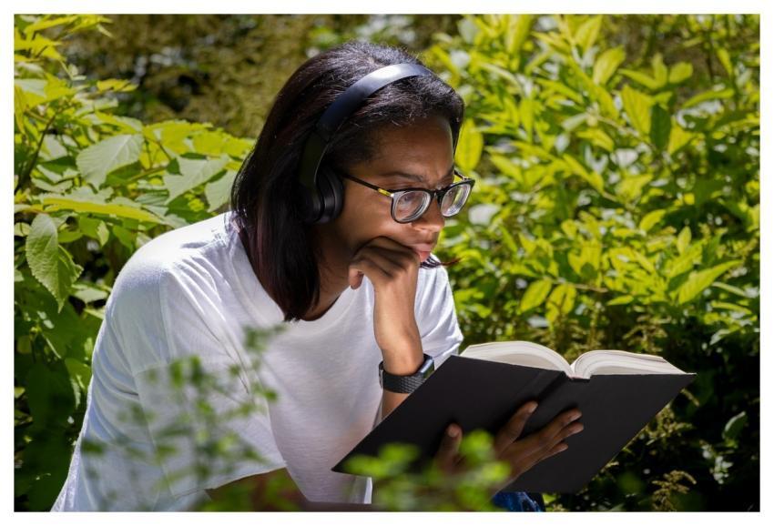 Reader Reading Garden Book