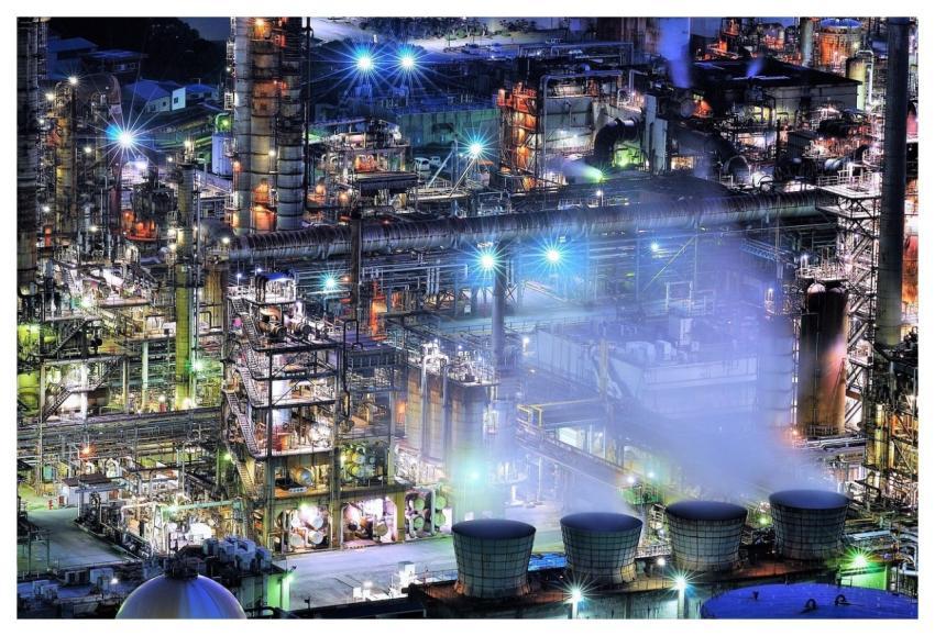 Oil Factory Night Night Lights