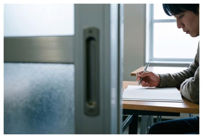 Student Studying Writing Notebook