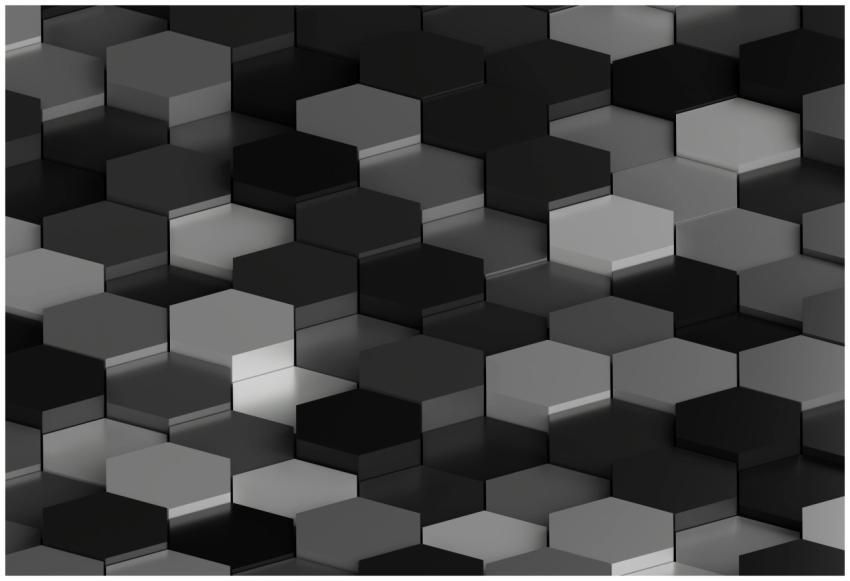 Abstract black and white hexagonal pattern with a