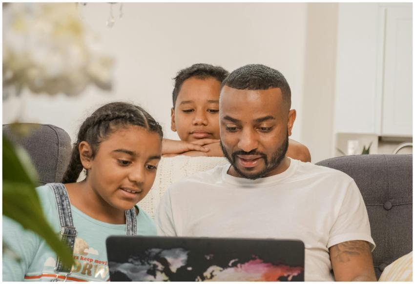 Father and children enjoying quality time together