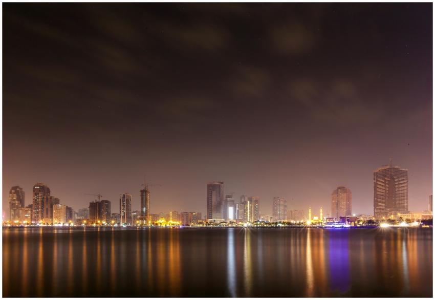 Captivating view of Dubai's illuminated skyline at