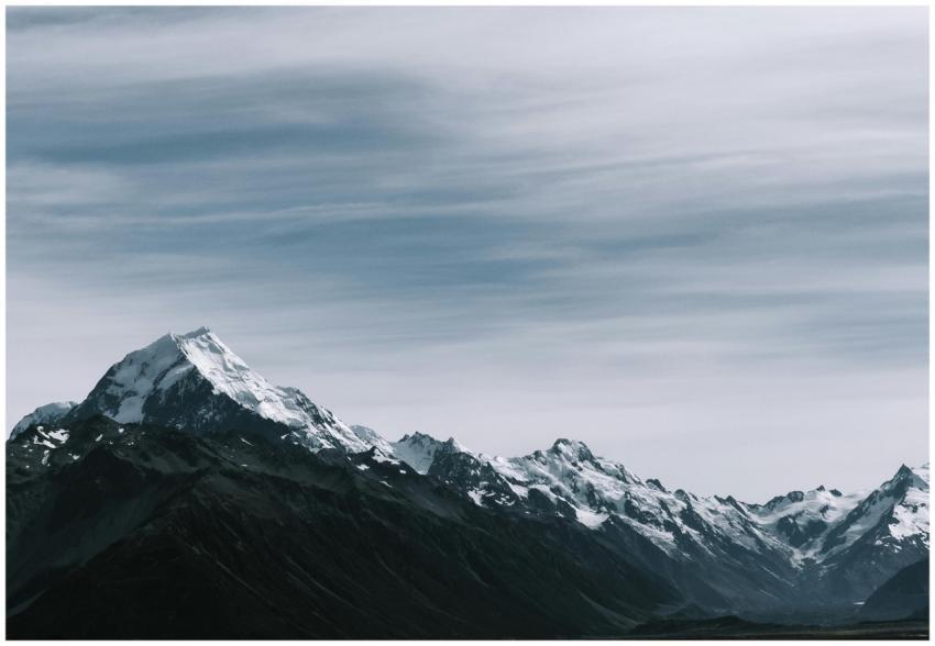 Breathtaking view of snow-capped mountain peaks un