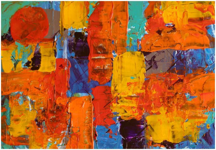 Bold and colorful abstract expressionist painting